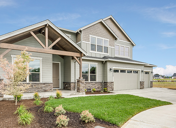 Modern house with large windows
